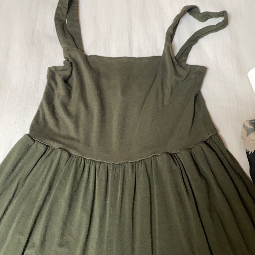 Cotton Emporium olive green jumpsuit with pockets
